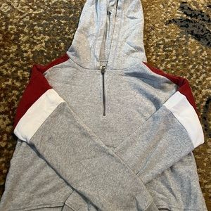 American eagle cropped quarter zip up hoodie